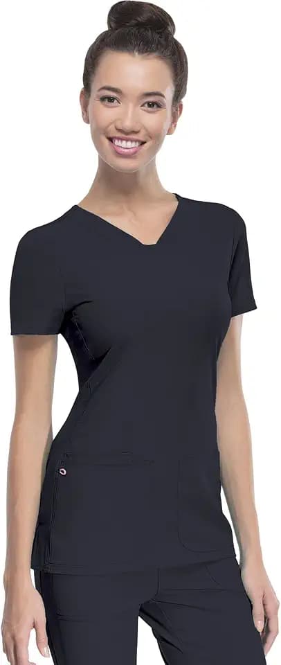 HeartSoul Break On Through V Neck Scrub Top for Women 360° Stretch