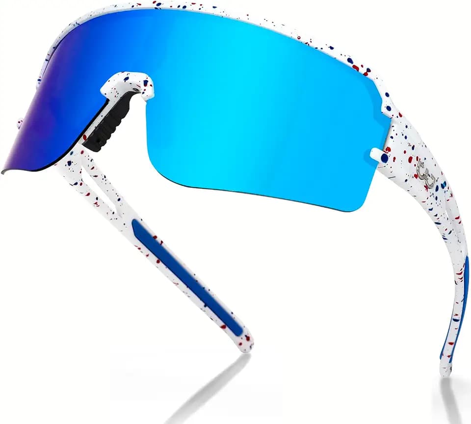 SPOSUNE Polarisierte Sport-Sonnenbrille, Radfahren, Laufen, mit Etui