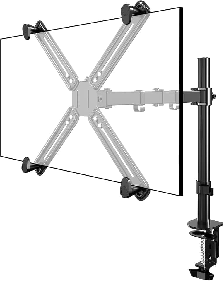 Non-VESA Single Monitor Arm Desk Mount with VESA Adapter Brackets