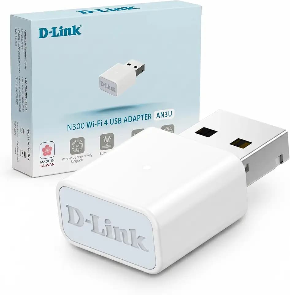 D-Link AN3U N300 Wi-Fi 4 USB Adapter (PC/Desktop/Laptop, 300 Mbps, MIMO, WPA3, USB 2.0, kompaktes Design, Kompatibel mit Windows 11/10)