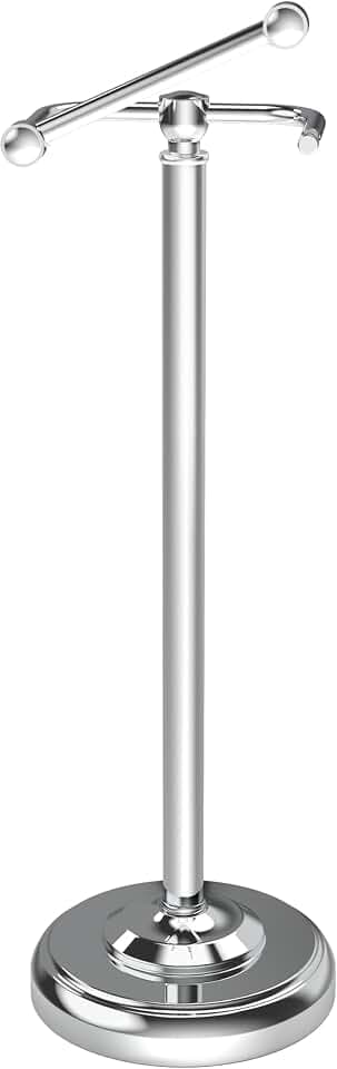Toilet Paper Holder Stand Stainless Steel & Weighted Base Chrome