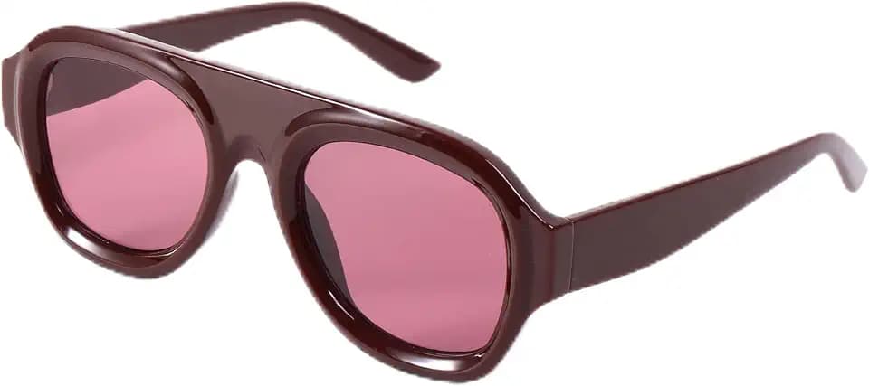 Retro Aviator Sunglasses for Women Square Chic Classic Trendy Fashion Oversized 70s Style Sun Glasses