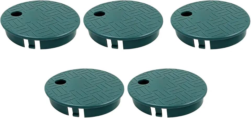 5Pcs Round Sprinkler Valve Box Covers ID 5.5" OD 6" Plastic Valve Round Box Lid Replacement for Automatic Irrigation System, Green