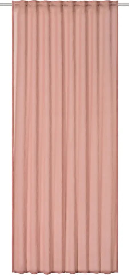 Elbersdrucke Gardine mit verdeckten Schlaufen Air 14 rosa halbtransparent 255 x 140 cm Vorhang für das Wohnzimmer Schlafzimmer Küche Flur Kinderzimmer