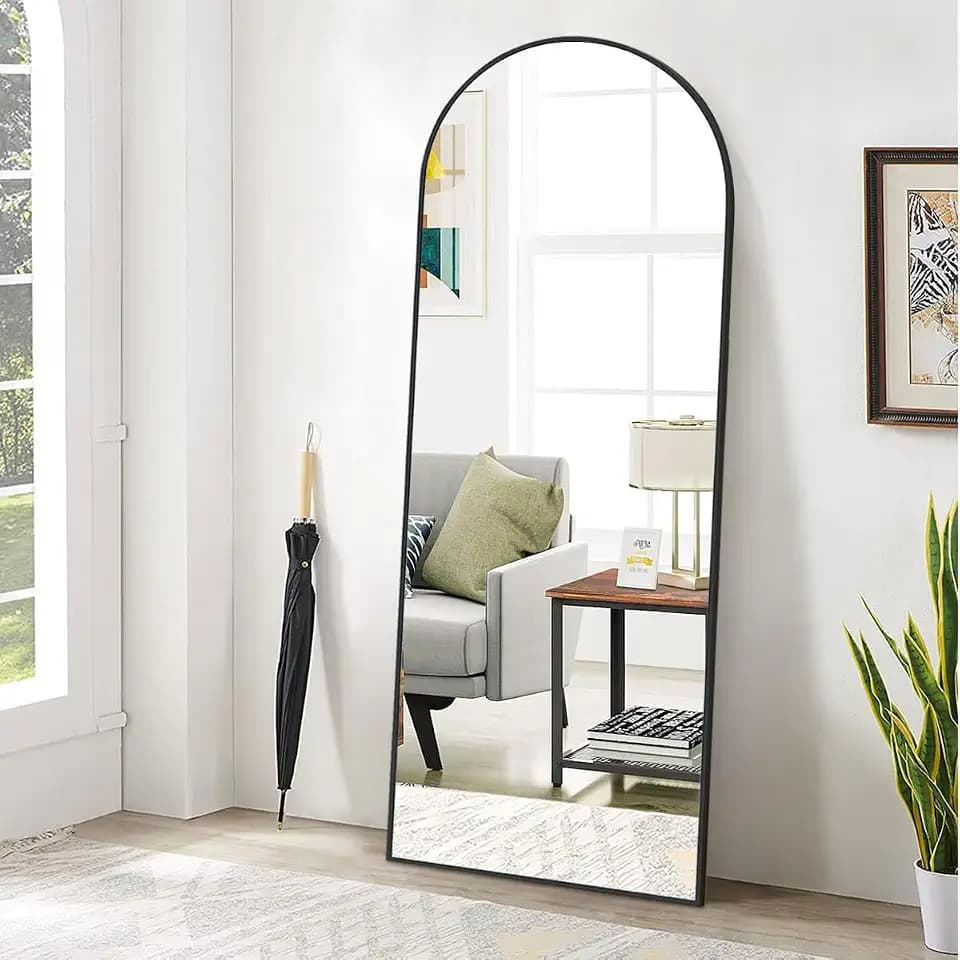 Koonmi Bogenspiegel 52 x 161 cm, Ganzkörperspiegel Schwarz