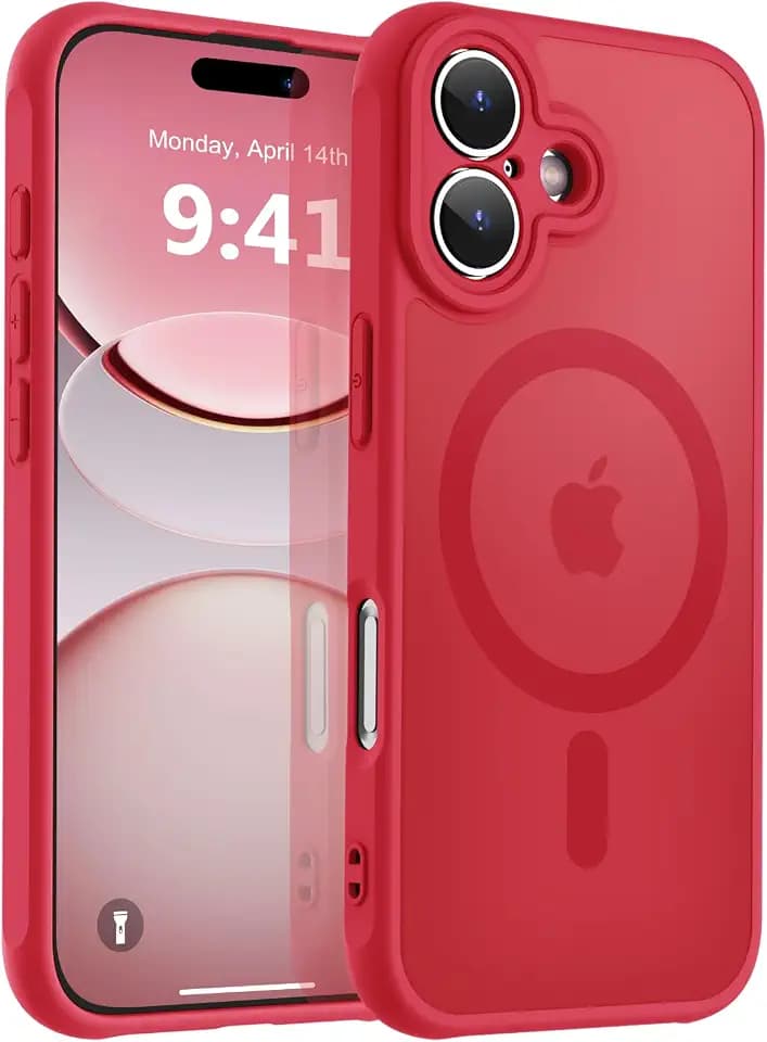 MOCCA Magnetic Shockproof for iPhone 17 Case,Red