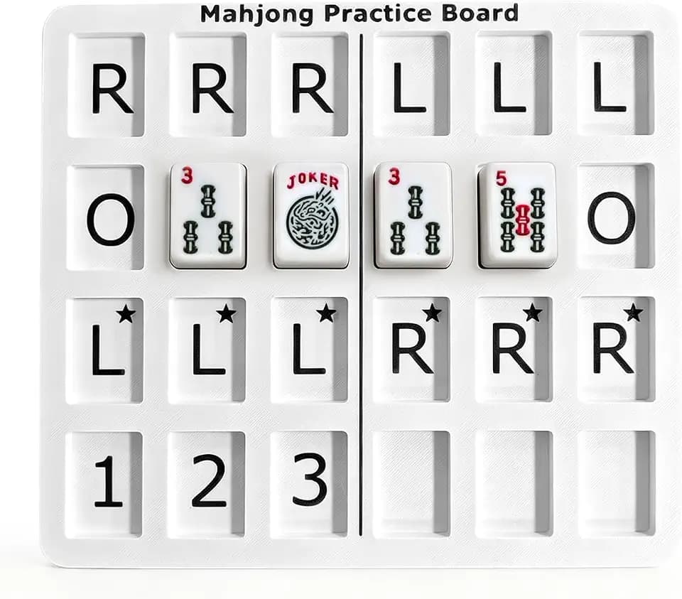 American Mahjong Practice Board | Solo Mahjong Board for Beginners & Advanced Players | Non-Slip Tile Organizer Tray with R/L/O Markers | Standard Size Mahjong Accessory for Solo Practice & Club Games