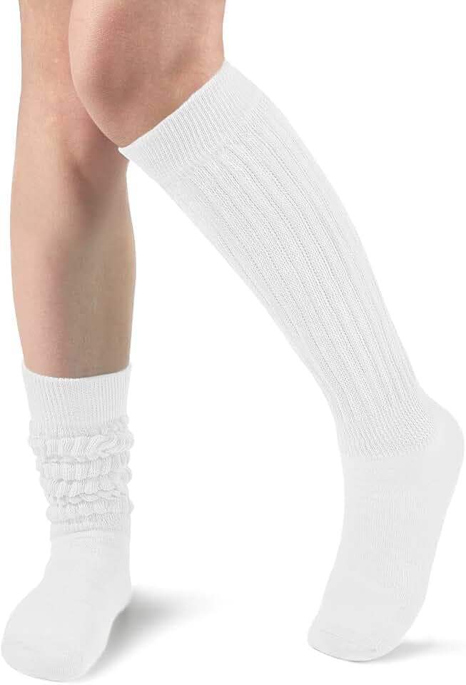 Witwot Slouch Socks Women Knit Knee High Boot Long Tube Scrunch Sock for Woman