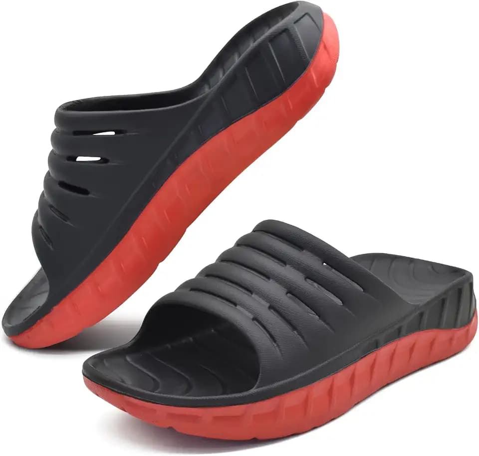 GPOS Mens Sport Recovery Sandals Arch Support Plantar Fasciitis Slides