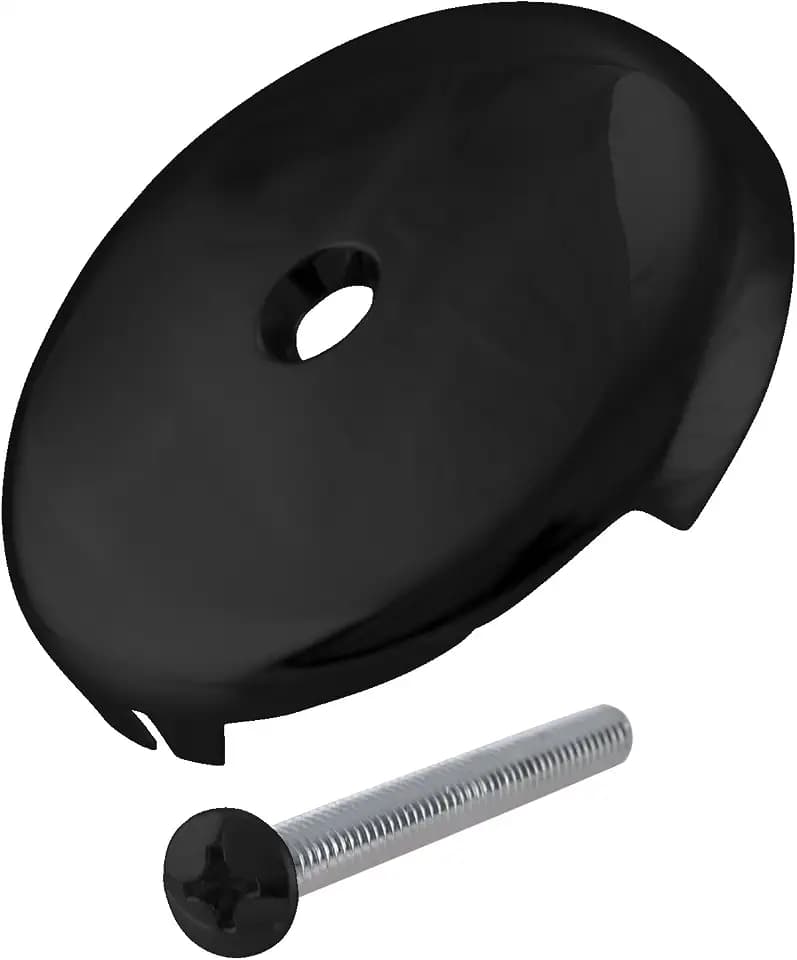 Westbrass D328-62 3-1/8" One-Hole Bathtub Overflow Faceplate and Screw, Matte Black