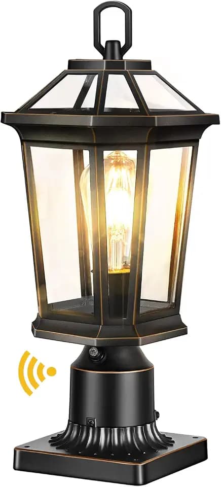 VIANIS Dusk to Dawn Outdoor Post Lights, Black Light Posts for Outside