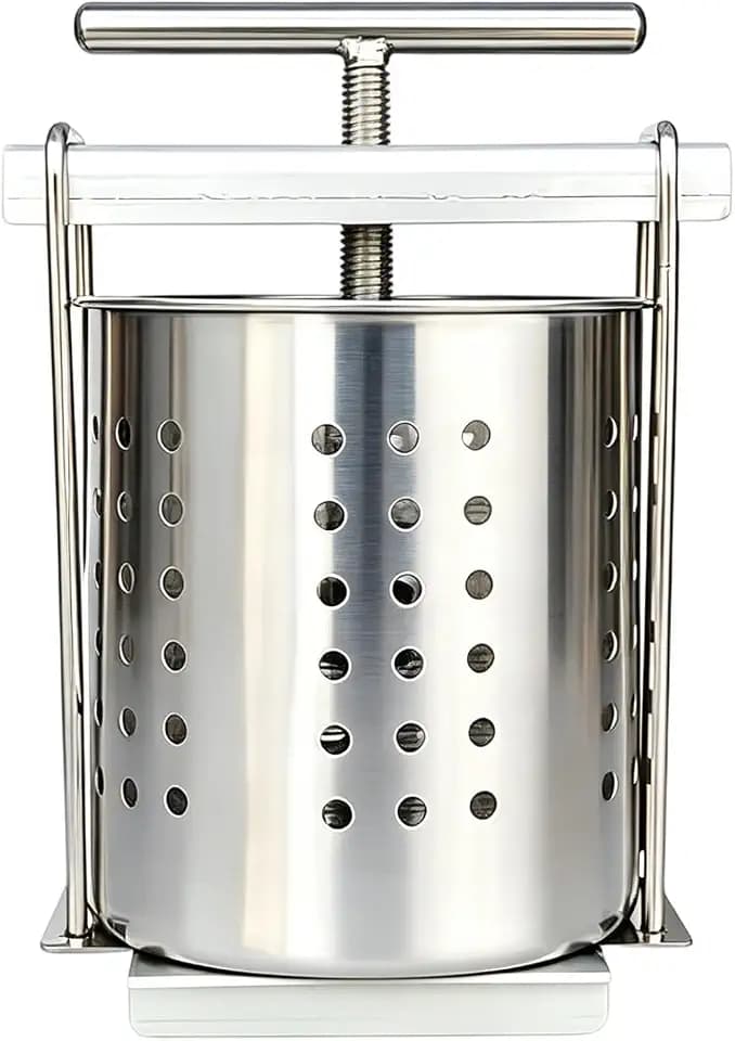 Edelstahl Gemüsepresse Manuell – Kompakte Spindelpresse zum Entwässern von Gemüse, Kohl und Sauerkraut – Krautpresse & Kartoffelpresse