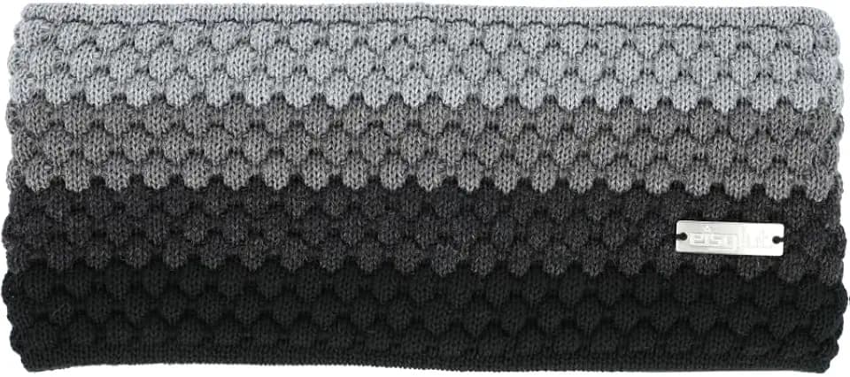 Eisglut Damen Stirnband Odelial Merino Made in Germany, schwarz/anthrazit