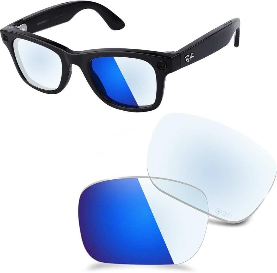 ANSI Z87.1 Replacement Lenses Compatible with Ray-Ban Meta Wayfarer RW4006 | (Gen 2) RW4012 50mm AI Glasses