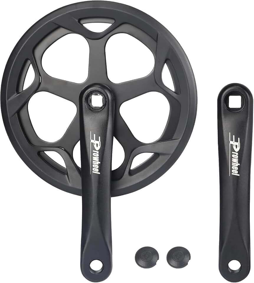 ZUKKA Prowheel Fahrrad Kurbelgarnitur 46T/48T/52T Arm aus 170mm Aluminiumlegierung für Singlespeed und 6/7/8-Fach 170mm City Bike, Fat Bike, E-Bike, Faltrad