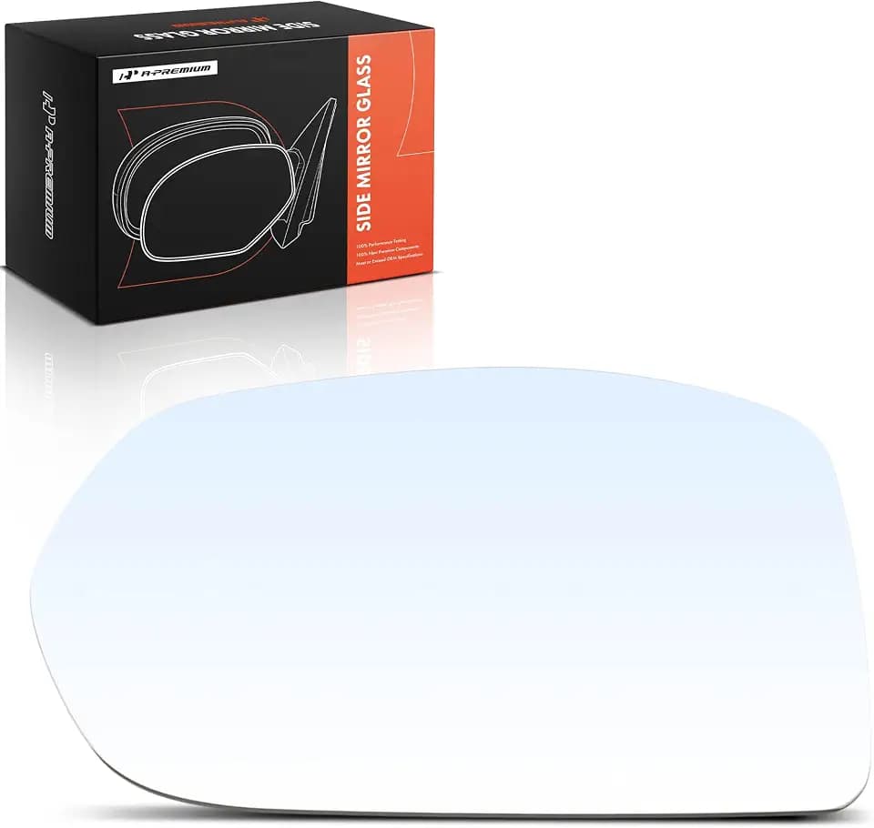 A-Premium Right Passenger Side Heated Mirror Glass with Backing Plate