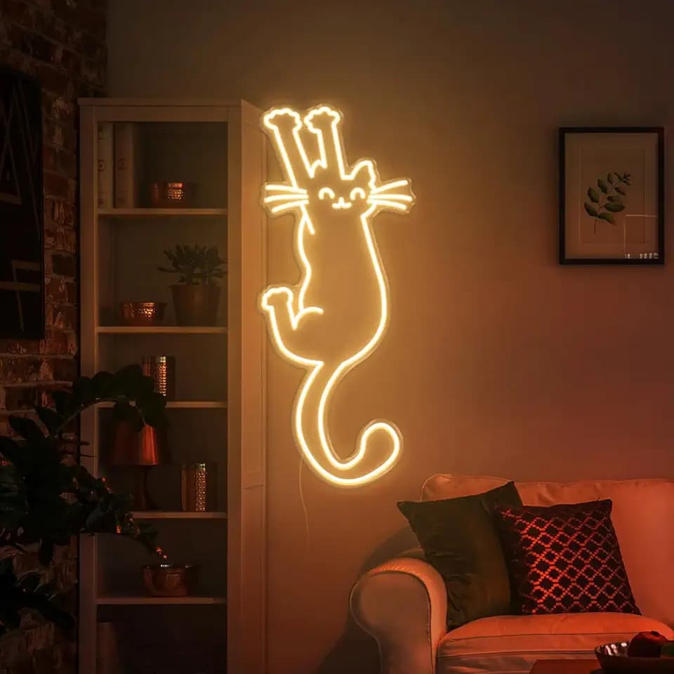 Paw Up Katze Neon Schild Katze Lamp Katze Süßes Kätzchen LED