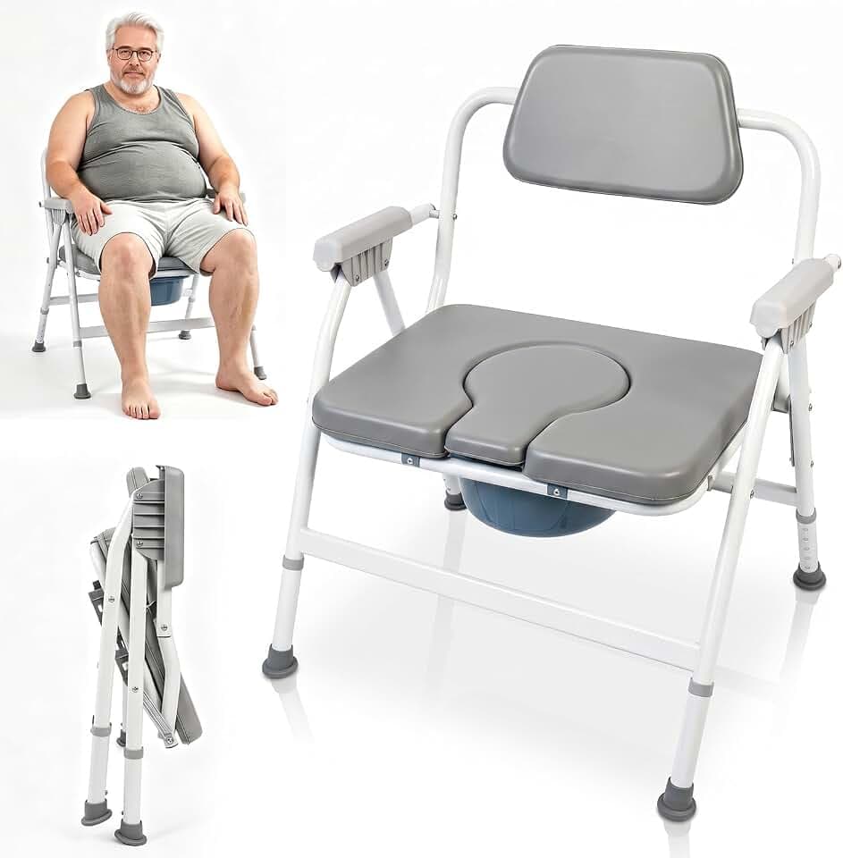 Bedside Commode Toilet,Extra-Wide Portable Potty for Adults 800lb