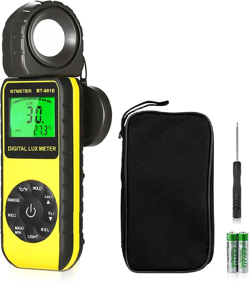 BTMETER Digital Illuminance Light Meter, Handheld Luxmeter 881E Photometer