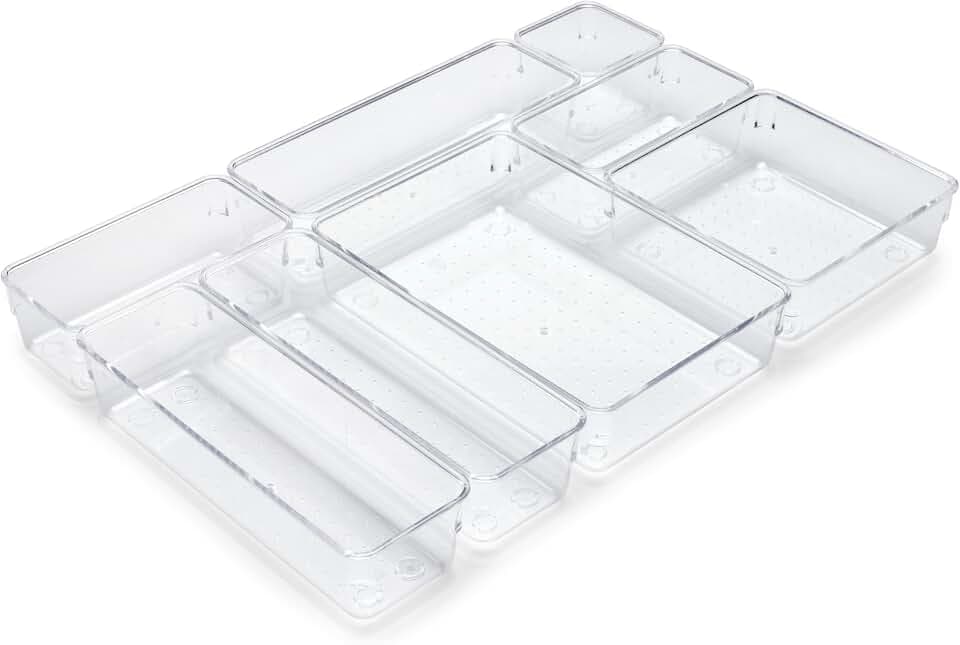 Emuca - Organizer-Würfel-8er Kit für Schublade, Kunststoff, Transparent