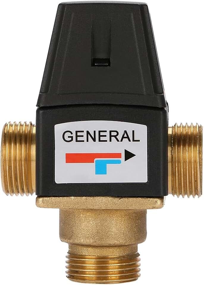 3 Wege Thermostat Mischventil, DN20 Außengewinde Messing Thermostatische Mischventil für Dusche System Wassertemperaturregelung Rohr Becken Thermostat Control