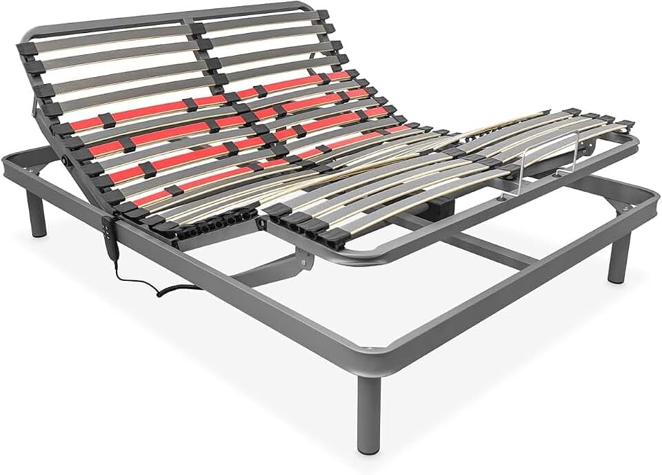Homey Flexipro Elektrobett mit 5 Ebenen und verstärkter Struktur, ergonomisch, zuverlässig und leise, Deutscher Motor, 135 x 190 cm