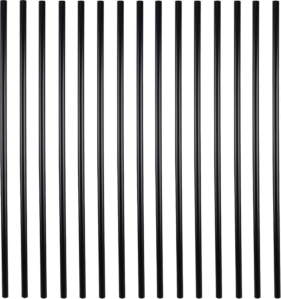 Myard 26'' Classic Hollow Round Iron Heavy-Duty Deck Balusters, Matte Black