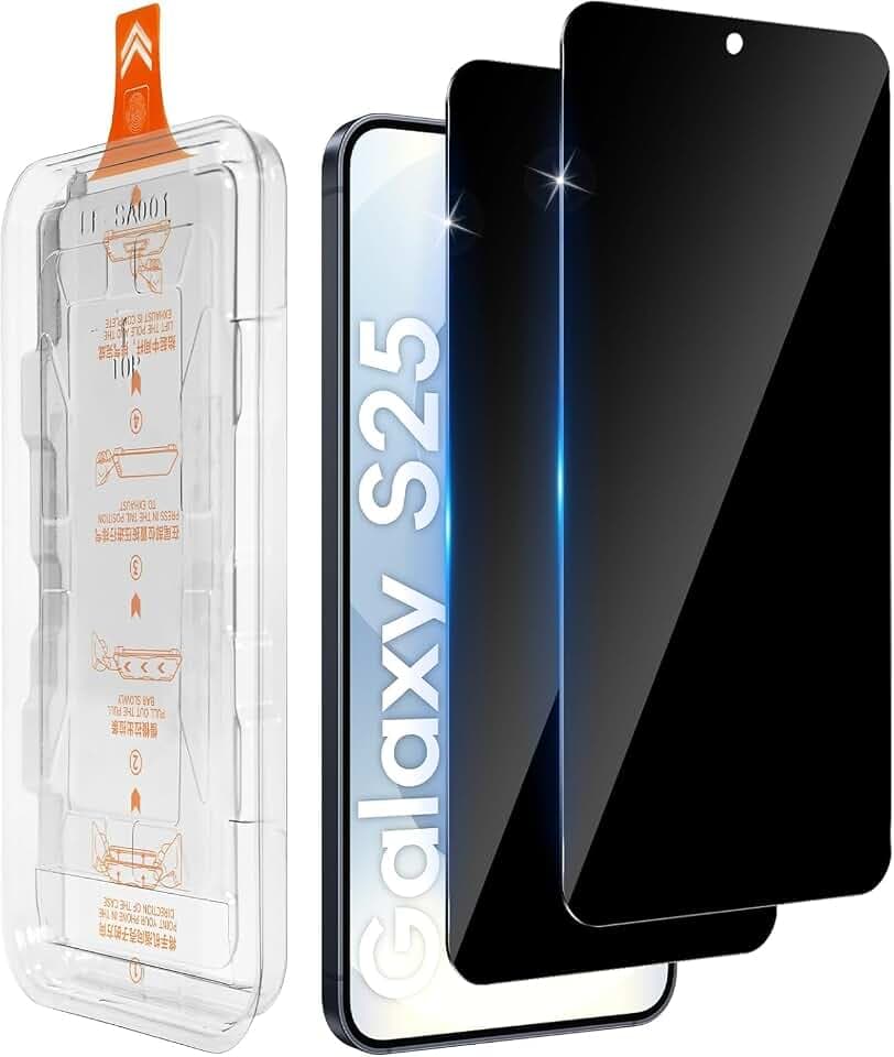 Aerku Sichtschutz Schutzfolie für Samsung Galaxy S25 5G für Panzerglas, 9H Kratzfest, 28° Seitenschutz, 0,33mm Ultra-Dünn Anti-Spy Folie, Staubfreie Schnellmontage Ohne Blasen, 2er-Pack