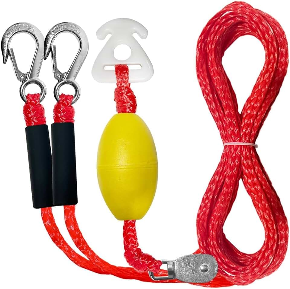 Boat Tow Harness with D Rings Float Ball - Ski Tow Rope Harness for Towing Towable Tube, Water Ski, Wakeboard - Pontoon Boat Tow Rope Tow Harness for Tubing, Water Sports