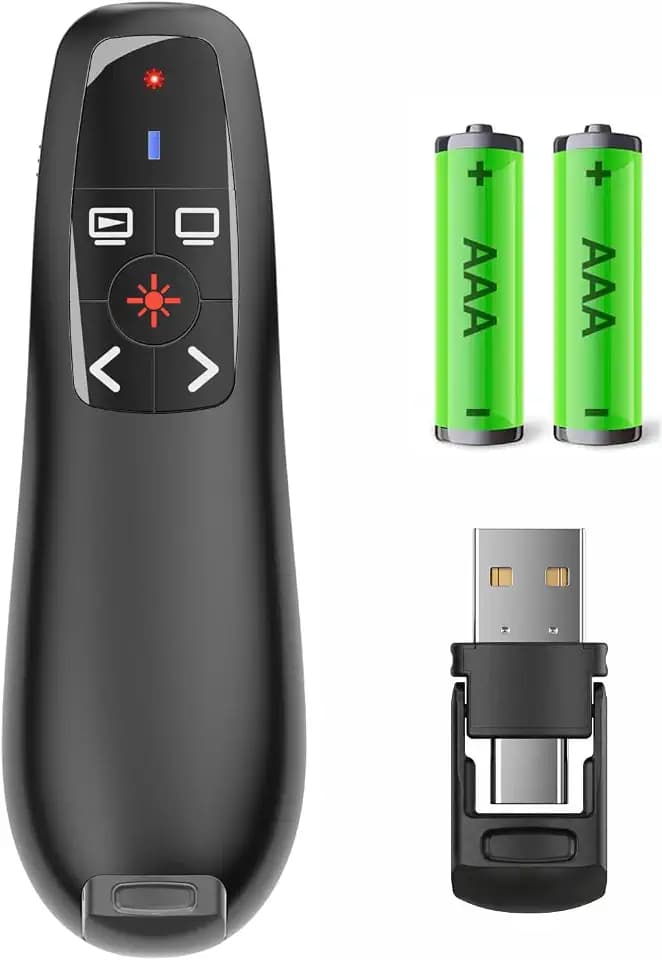 Presentation Clickers Wireless Presenter Remotes for PowerPoint, Powerpoint Clicker with Volume Control PowerPoint Slide Advancer for Mac, Receiver with Dual Functions,Computer, Laptop, LBBYDDLL