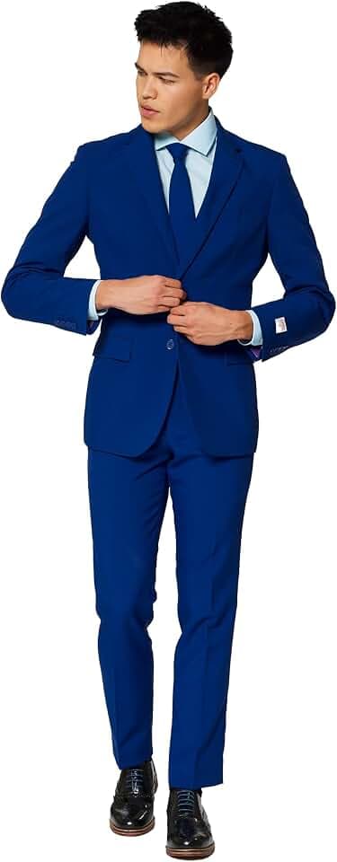 OppoSuits Modisch Party Einfarbige Anzüge für Herren - Mit Jackett, Hose und Krawatte