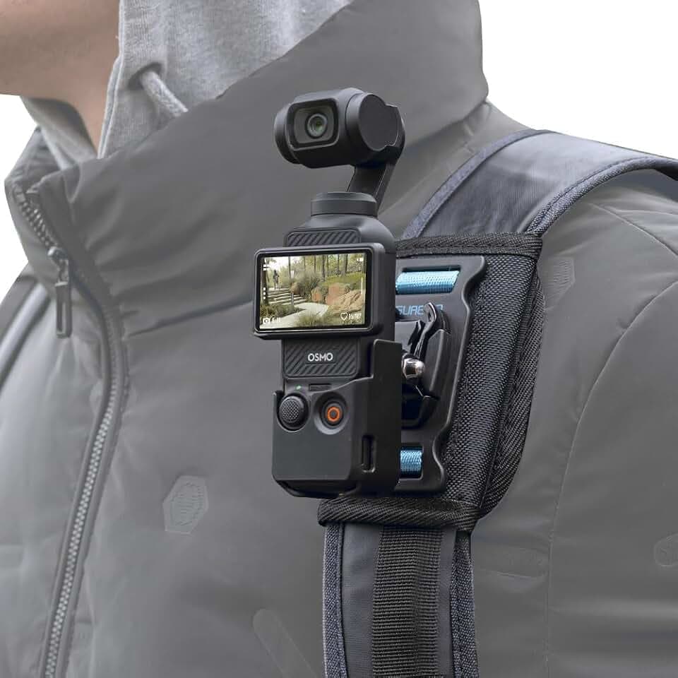 Osmo Pocket 3 Backpack Mount,Bag Belt Shoulder Strap Mount with Extended Border Compatible with DJI Osmo Pocket 3