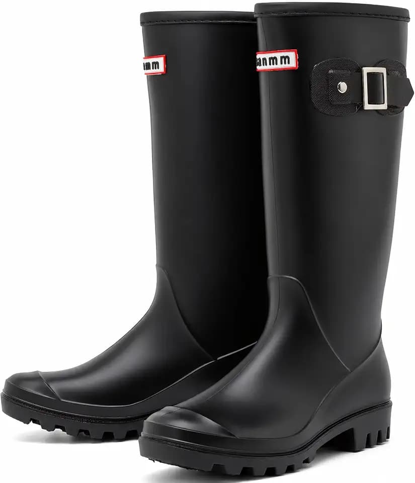 Tall Rain Boots for Women, Rubber Knee High Booties Waterproof