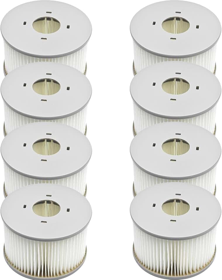 8 Stück Ersatz Filterkartuschen für MSpa Filter, Ersatzfilter kompatibel mit Whirlpool MSpa Modelle ab 2020, Whirlpool Zubehör Filterkartusche für MSPA, Aufblasbare Pools, Heiße U-Boote