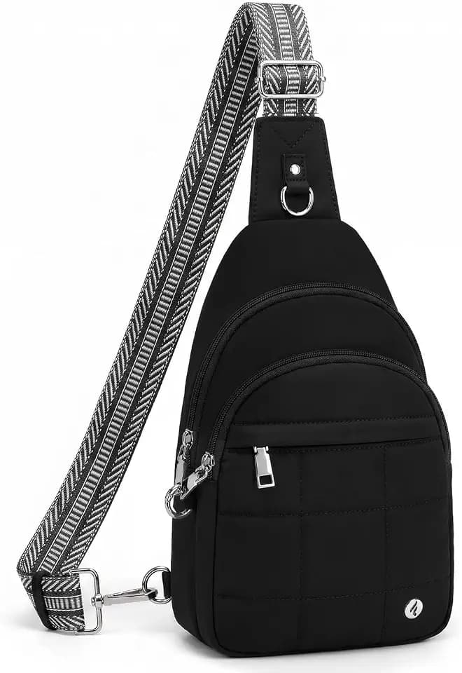 Anti Theft Sling Bag for Women, RFID Crossbody Purse Travel Black
