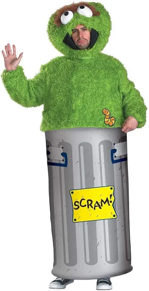 Disguise Mens Oscar The Grouch Adult Sized Costumes, Green, X-Large 42-46 US