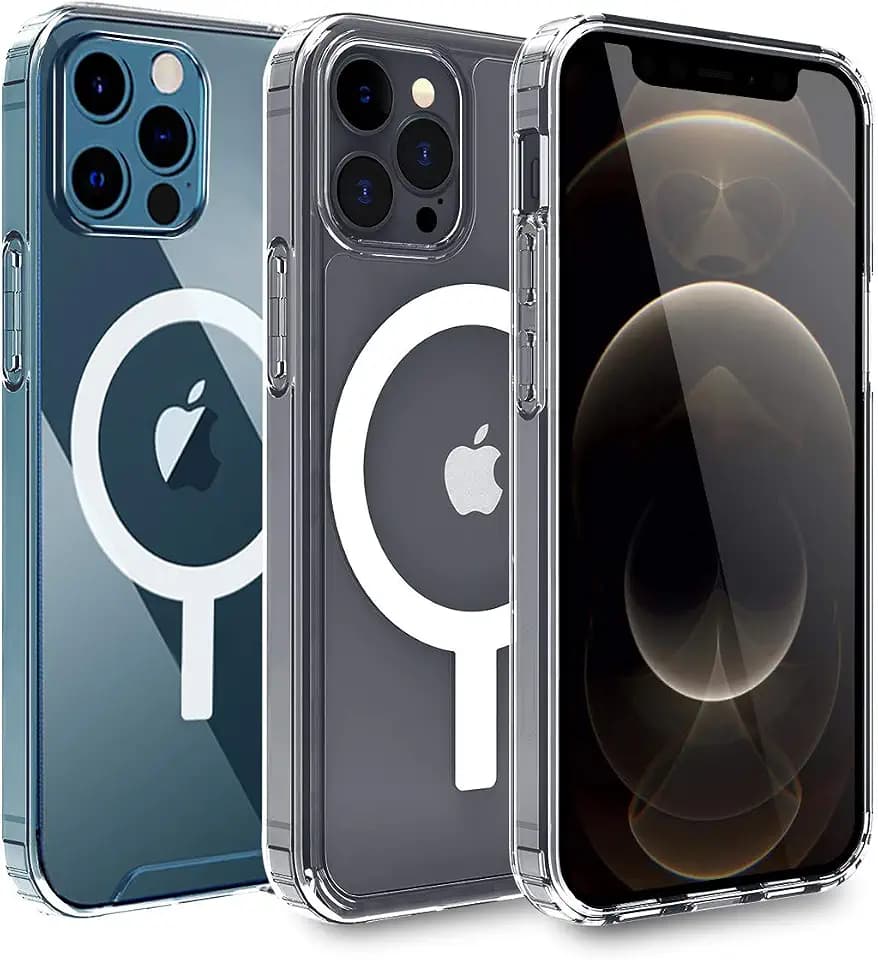 AICase Transparente iPhone 12 Pro Max Hülle mit integriertem Magnetkreis