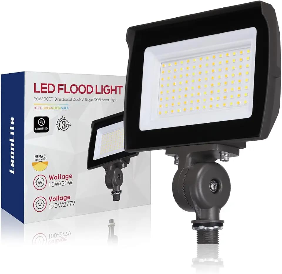 LEONLITE 30W LED Flood Light with Knuckle Mount, IP65 Waterproof