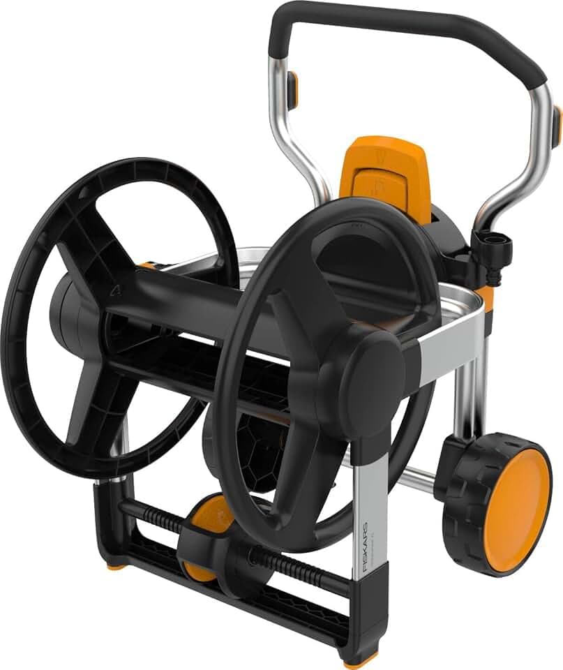 Fiskars Manuelles Waterwheel XL mit Rädern, Schlauchtrommel, Ohne Schlauch