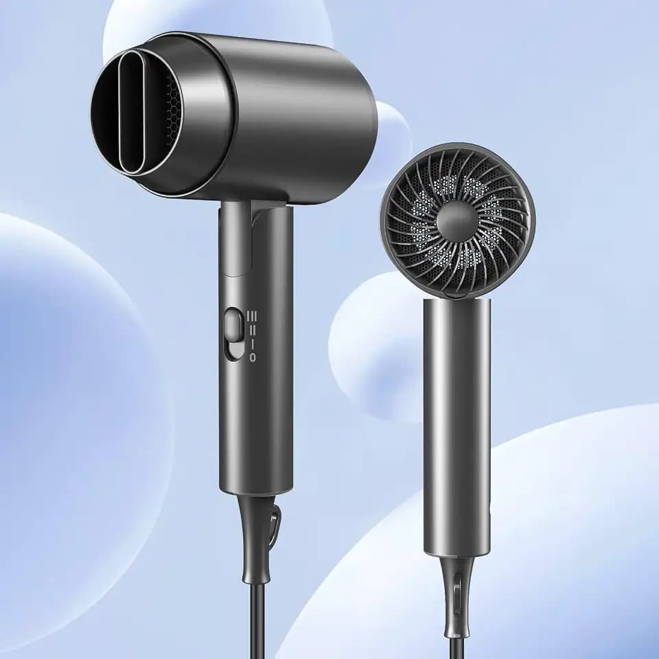 Haartrockner 1800W Professionell, Klappbar & Leichtgewicht Reisefön, Leistungsstarker Schnelltrockner mit 3 Temperaturstufen, Ionen-föhn für Glänzendes Haar, Geräuscharmer Föhn für Zuhause & Reise
