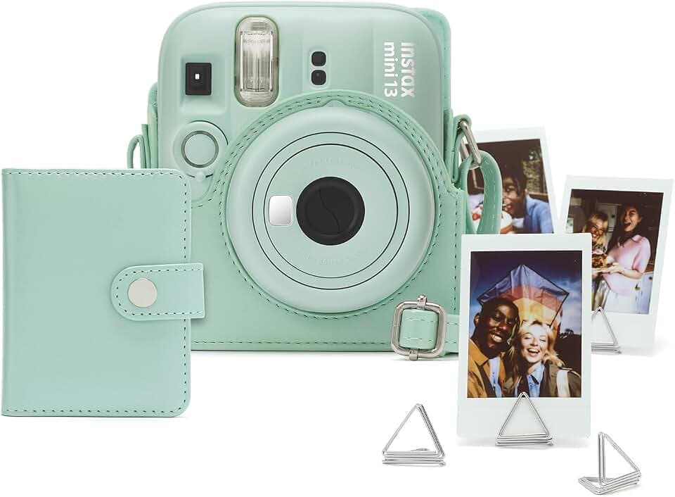 FUJIFILM instax mini 13™ Zubehörset, Accessory-Kit, inkl. Kameratasche, Mini-Album und Fotoclips, Lagoon Green