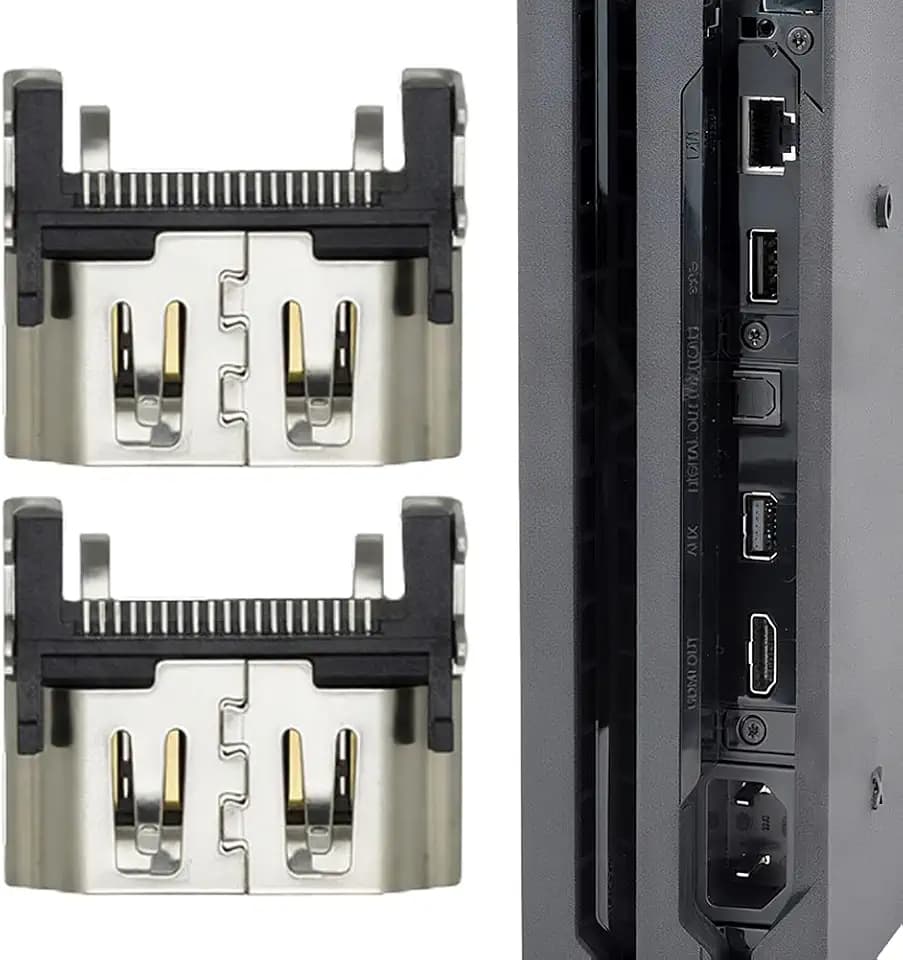 MYPUQIAO 2 PCS High-Quality HDMI Port Replacement for PS4 Slim and Pro Only (NOT for 1000/1100/1200 Models).​(4S/P-2)