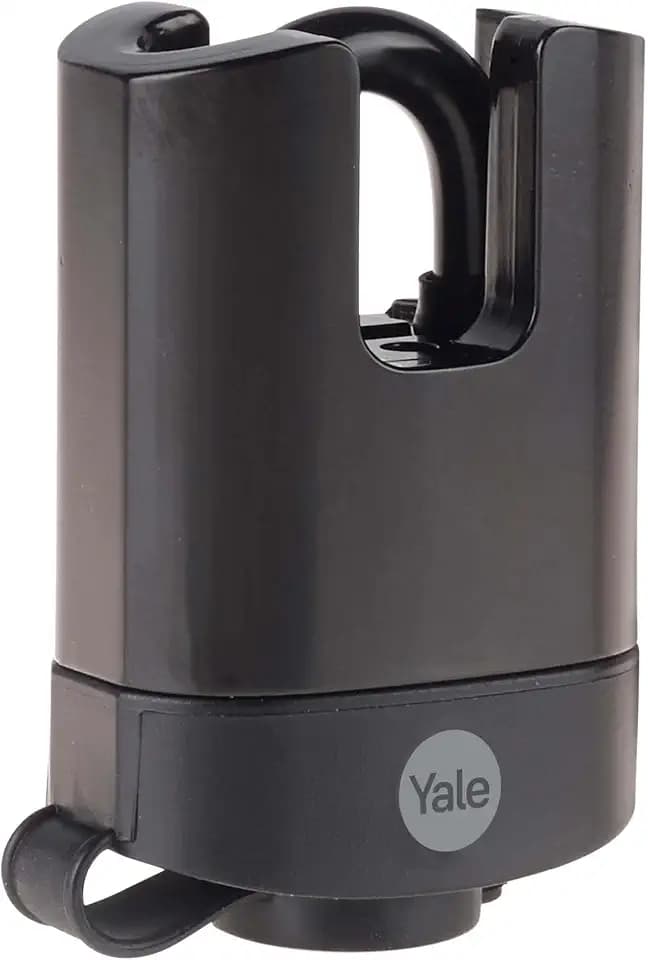 Yale Y221B/52/125/1, Hochsicherheit, 51 mm, Vorhängeschloss, wetterfest, Doppelverriegelung, Bügel aus gehärtetem Stahl, Ø 9 mm, inkl. 3 Schlüssel, für Außenbereich, Schuppen, Tor, Garage