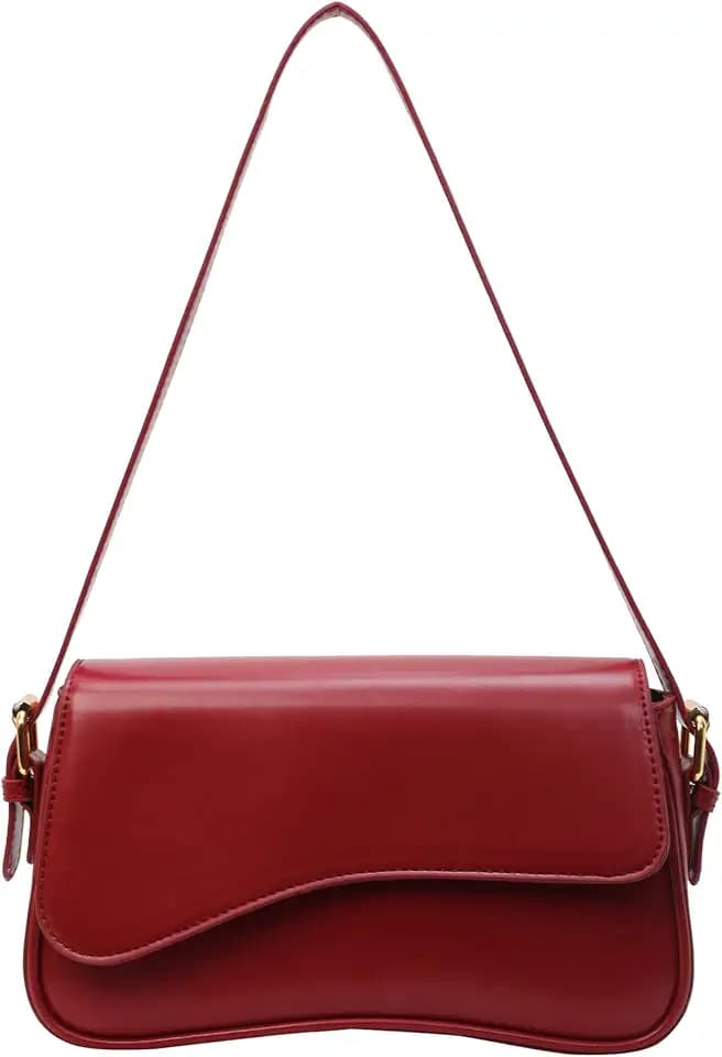Small Shoulder Bag for Women Clutch Hobo Purse with Zipper Crossbody Purse Retro Vegan Leather Tote Handbag