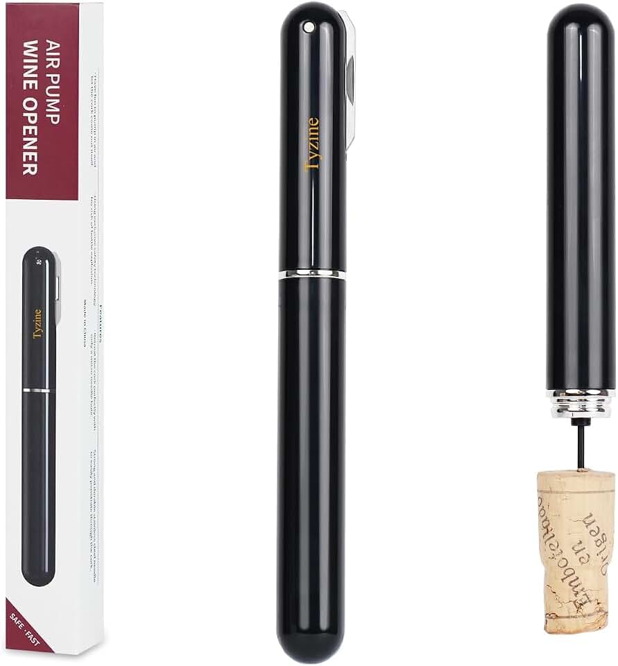 Wine Air Pressure Pump Bottle Opener With Cutting Wine Bottle Foil Knife, Efficient Corkscrew Bottle Opener,Easy Screw Out Tool,Great For Wine Lovers,Perfect Wine Gift. (black), small