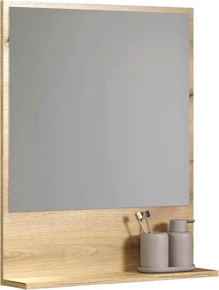 trendteam smart living - PureBliss - Wandspiegel - Evoke Eiche - (BxHxT) 60 x 74 x 14 cm - Badezimmerspiegel mit 60cm Ablagefläche - kratzfest