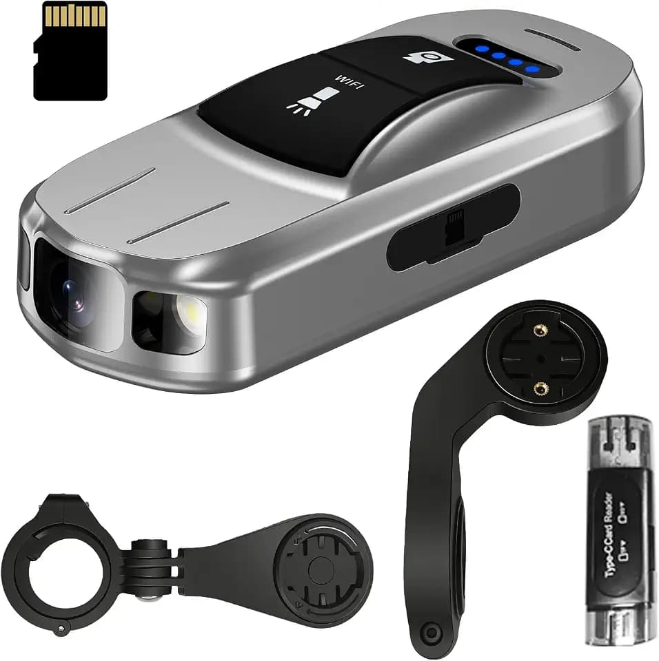 Bike Camera, Mini Action Camera with WiFi, 7H Battery, G-Sensor & Loop Recording, 32GB Card Included, IPX6 Waterproof Portable POV Camera for Cycling, Sports & Vlogging
