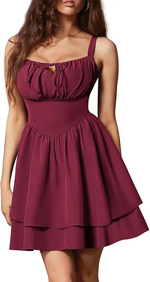 SCARLET DARKNESS Damen Korsett Trägerkleid Kurz Goth Mittelalter Minikleid