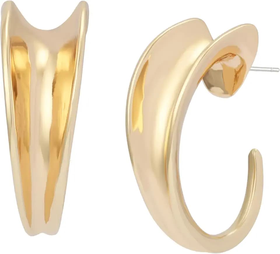 Robert Lee Morris Soho Jewelry Women's Sculpted Medium Hoop Earrings