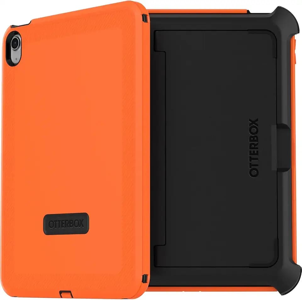 OtterBox iPad (A16) & iPad 10th Gen (Only) - Defender Series Case - High Visibility (Orange) - Kickstand - Rugged & Durable - Multi-Layer Protection